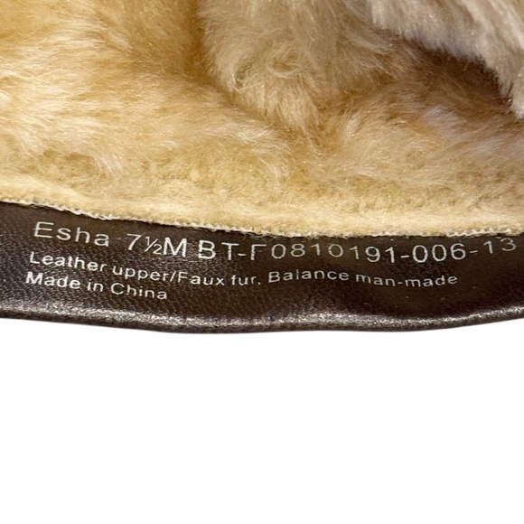 BareTraps Women's Esha Leather Suede Dark Brown w/Faux Fur 90s Retro Size 7.5 - Picture 6 of 9